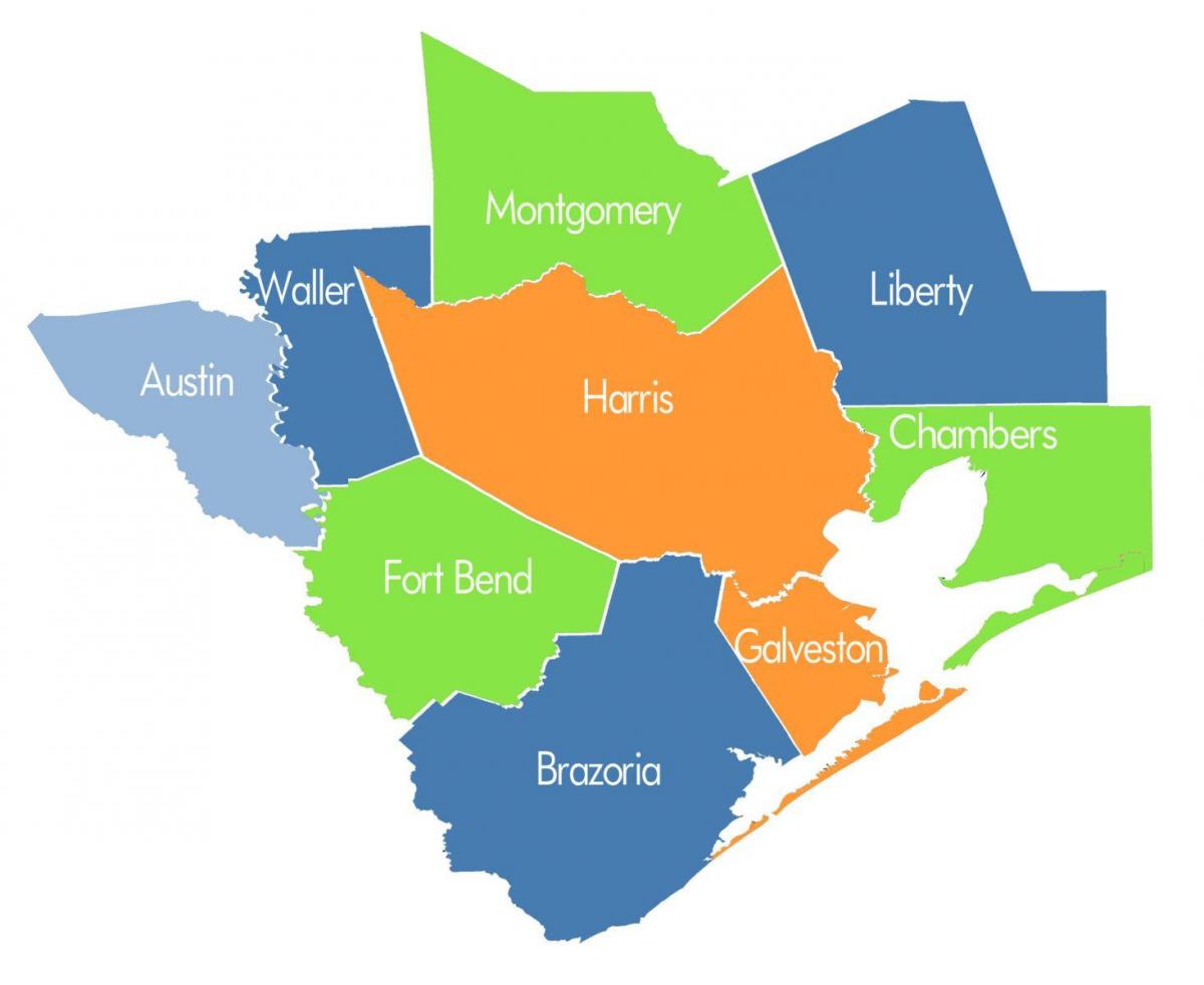 карта округа Хјустон