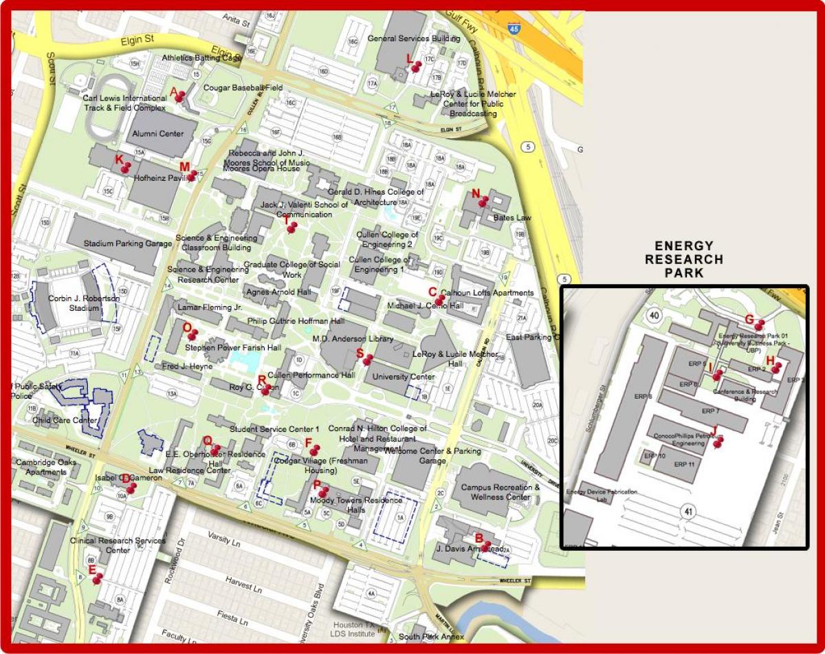 мапа универзитета у Хјустону