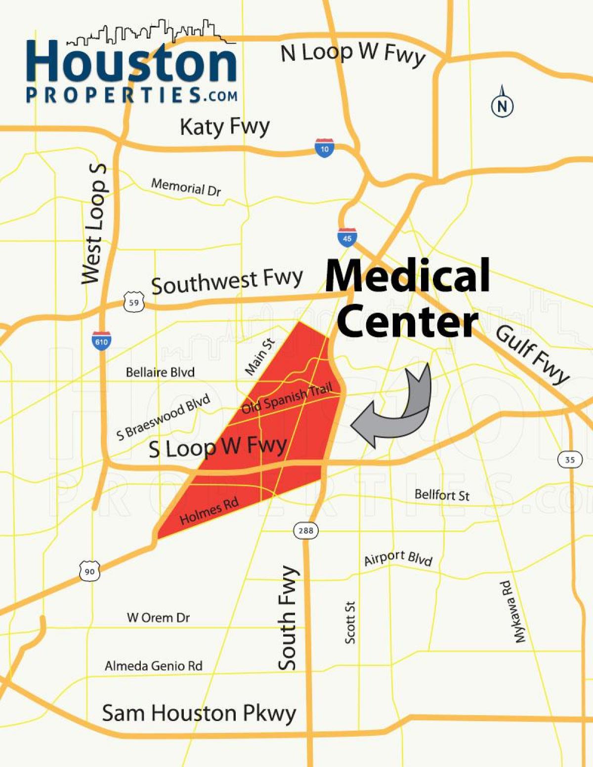 карта Хьюстонский медицински центар