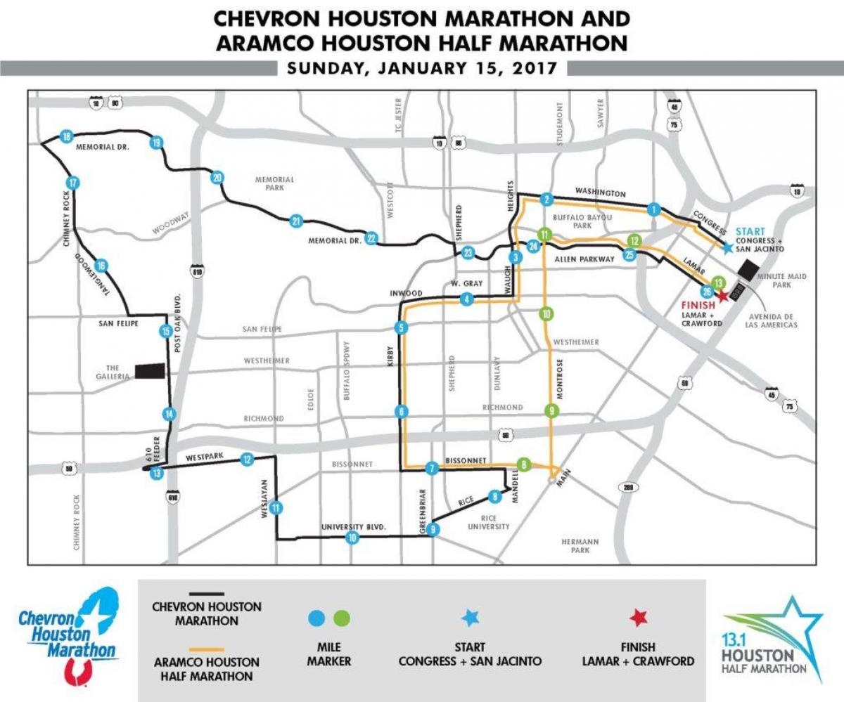 карта Хјустон маратон