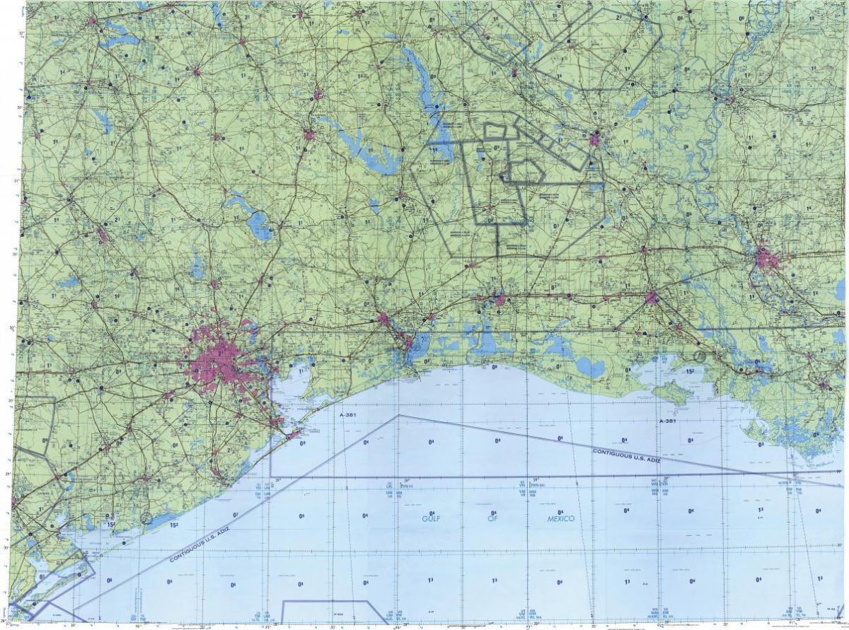 топографска карта Хјустон