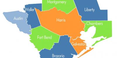 Карта округа Хјустон