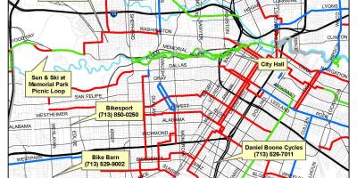 Бициклистичке стазе Хјустон мапи